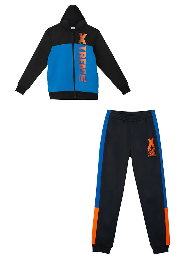 Black-Blue Jacket and Pant Set (2 Pieces)